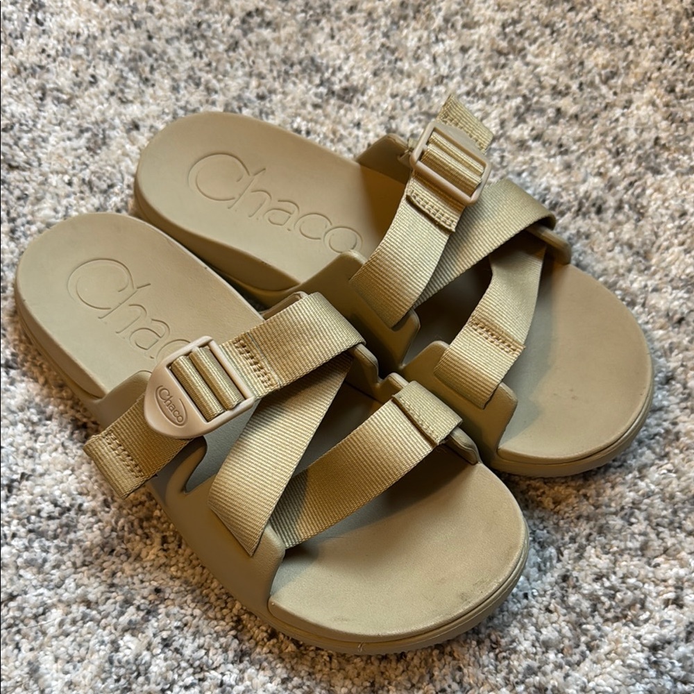 Chaco Beige Slide Sandals